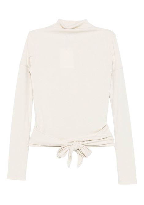 t-shirt button up wrap donna crema LOW CLASSIC | LW253TS040075